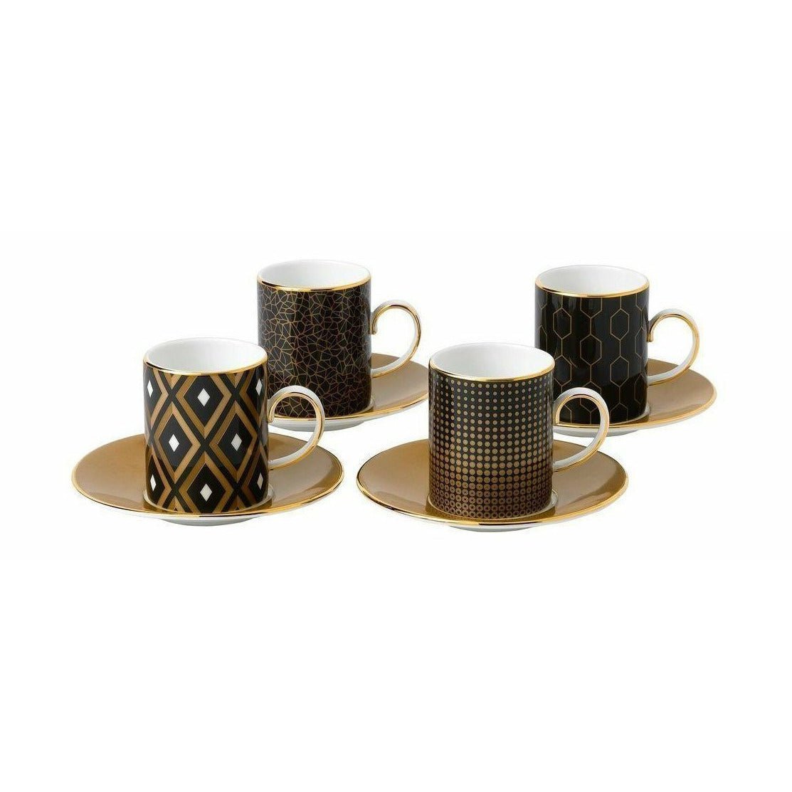 Wedgwood Arris Espresso Tasse und Untertasse Set 4pcs Geschenkbox