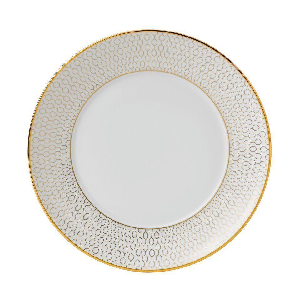 Wedgwood Arris plade 17 cm, hvid/guld