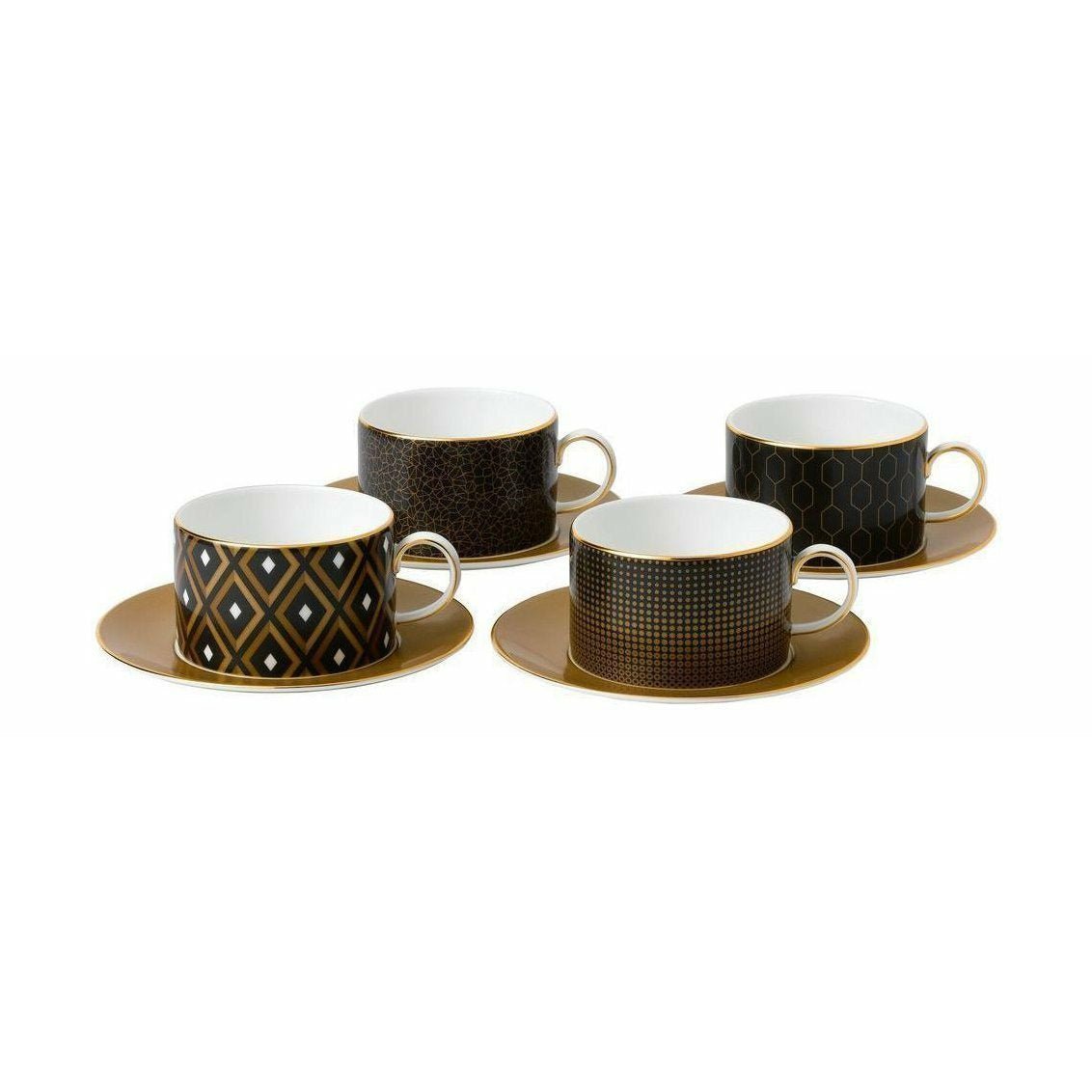 Wedgwood Arris Teetasse 0,18 L & Untertasse Set gemischte Muster 4pcs Geschenkbox