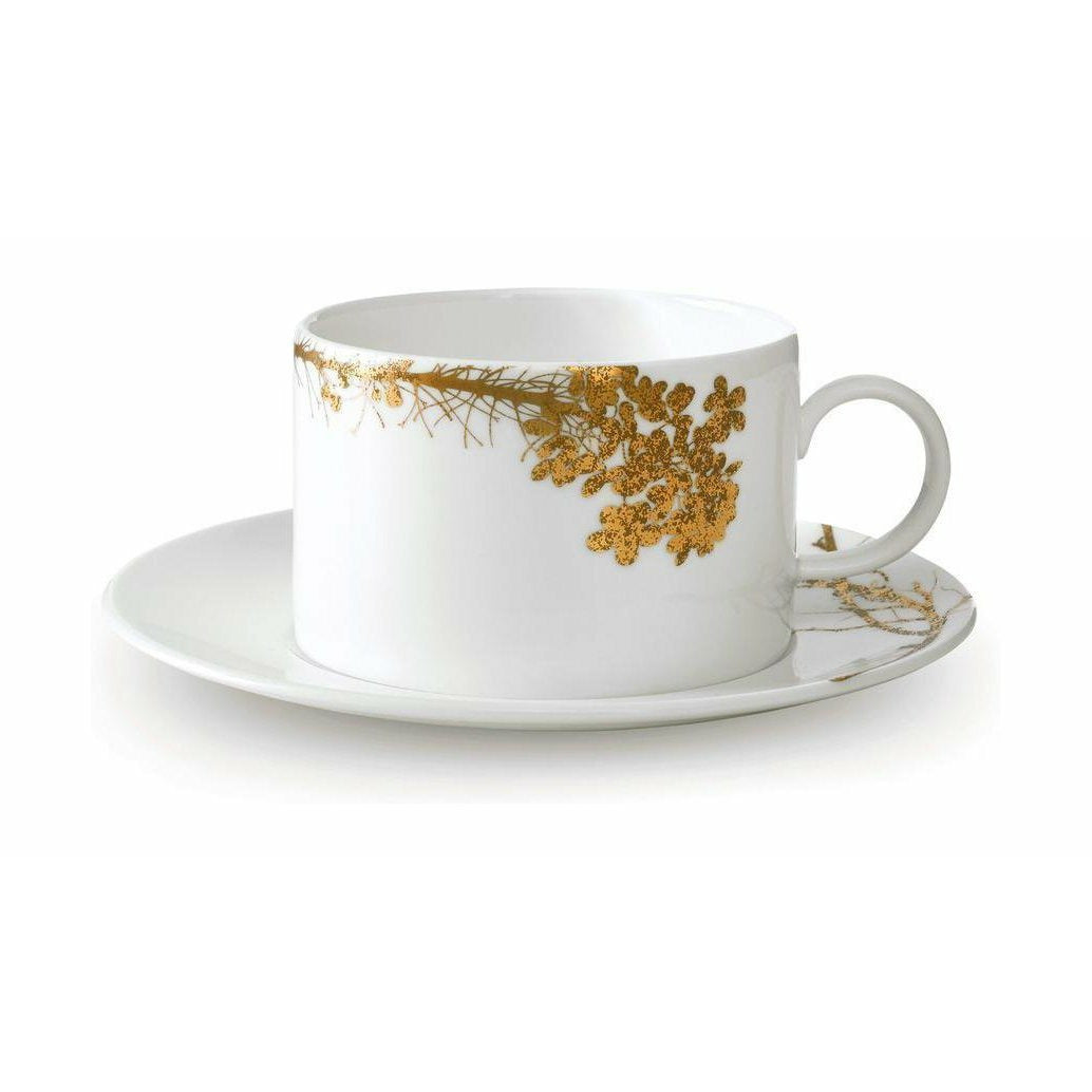 Wedgwood Vera Wang Jardin Teacup 0,25 L & Saucer, White/Gold