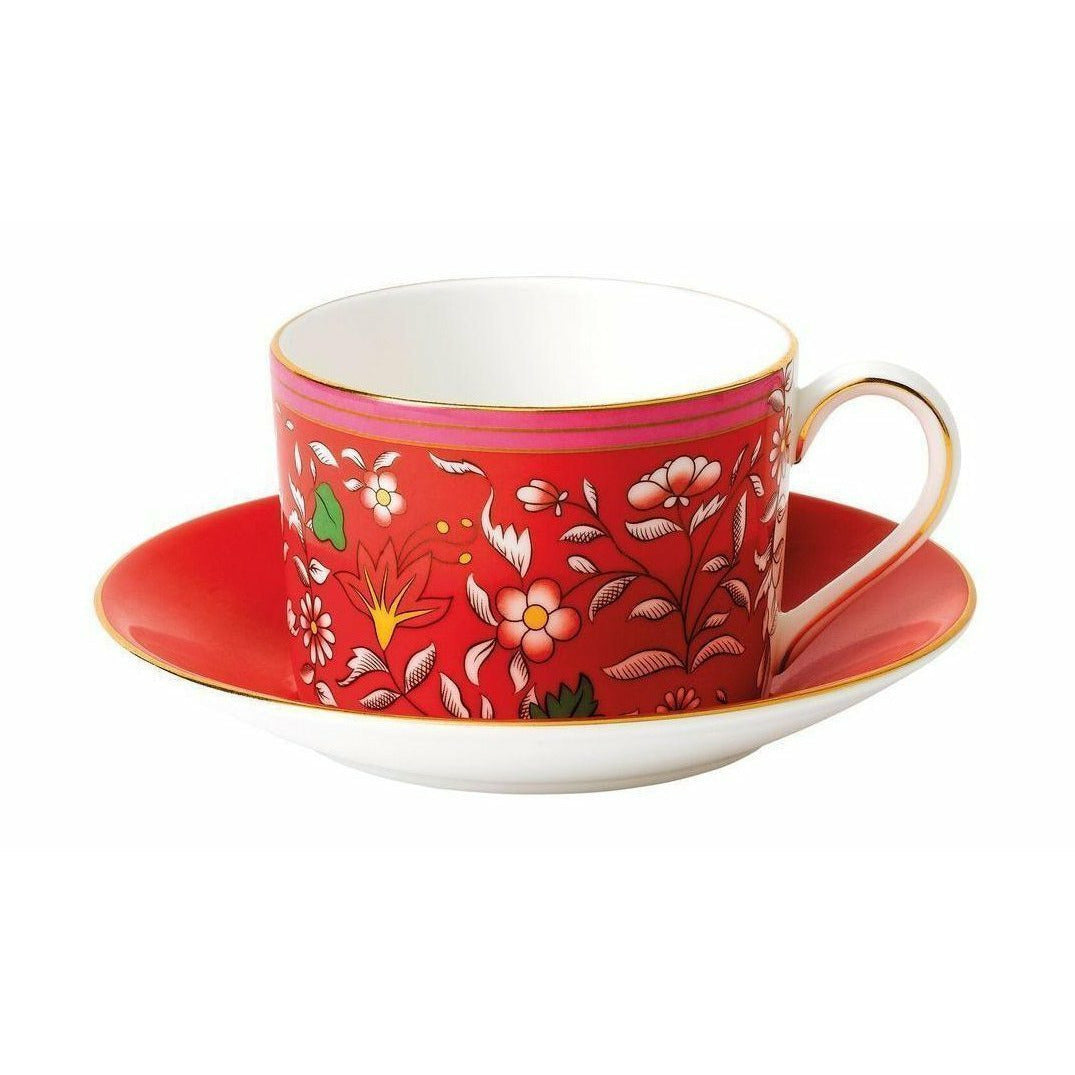 Wedgwood Wonderlust Crimson Jewel Teacup & Saucer 0,15 L Gift Box, rød