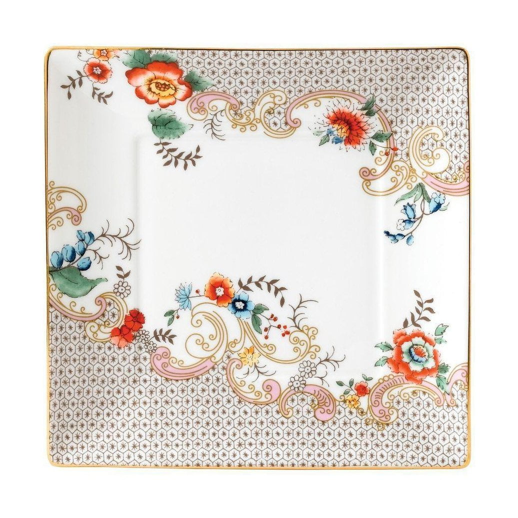 Wedgwood Wonderlust Rococo Flowers Square Tray 14.5 Cm Gift Box, White