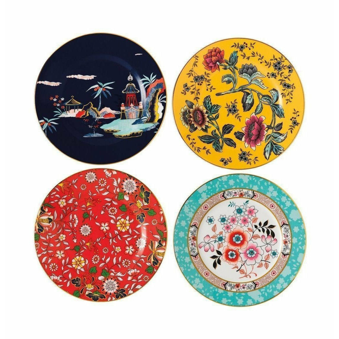 Wedgwood Wonderlust Sets Mixed Patterns Plate 20 Cm Mixed Munster Gift Box 4 Pcs, 4 Pcs.