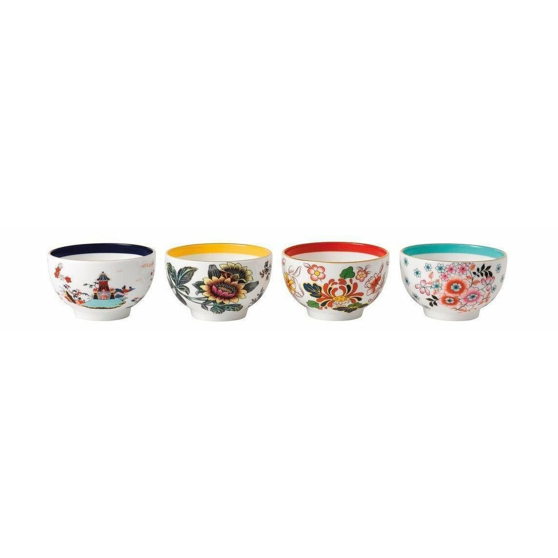 Wedgwood WonderLust set les motifs mélangés Bowl à thé 8 cm Boîte-cadeau Munster mixte 4 pcs, 4 pcs.