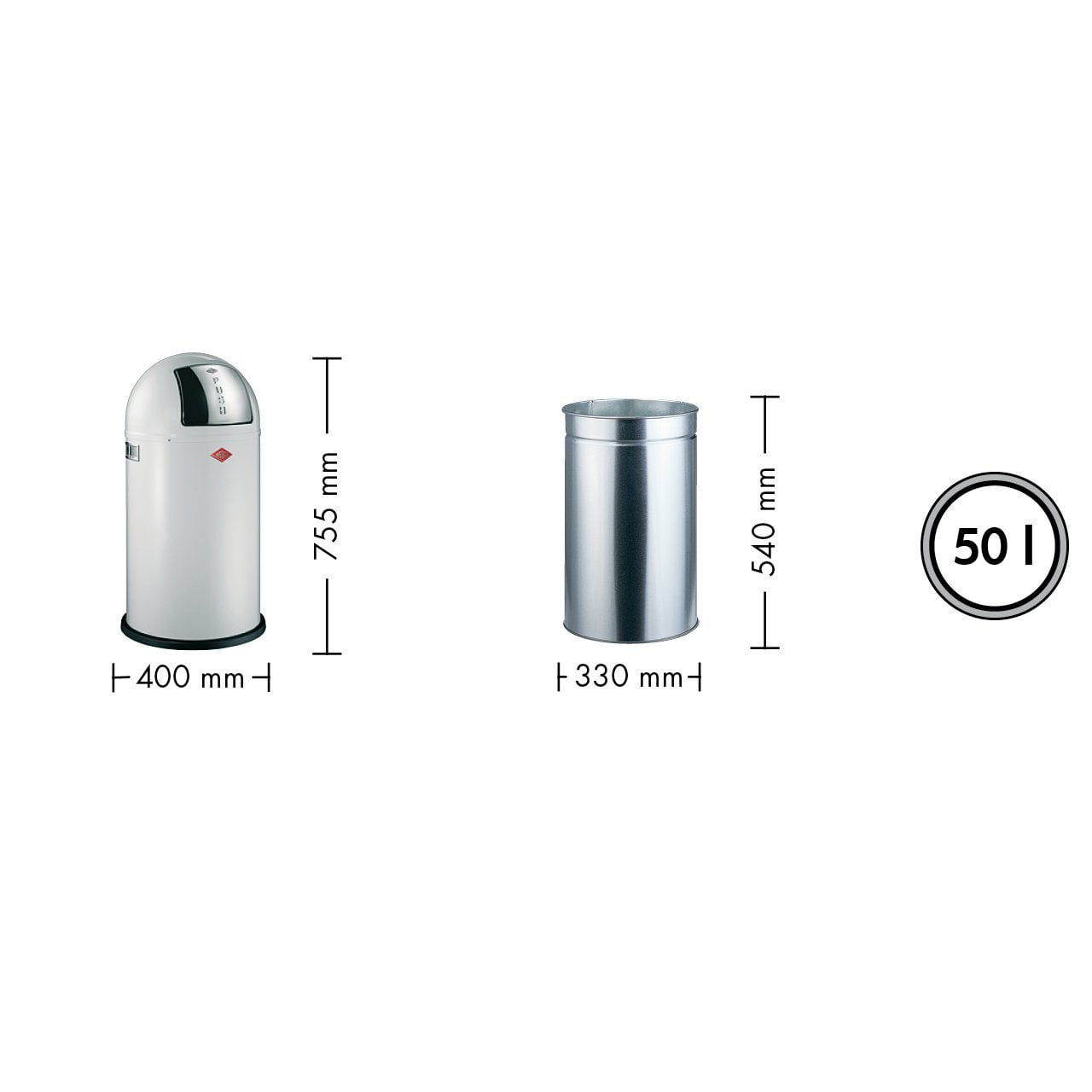 [product_category]-Wesco Pushboy 50 Litres, White-Wesco-4004519124697-175831-01-DE-WES-6