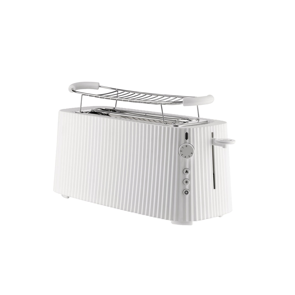 Alessi Plissé long toaster double, blanc