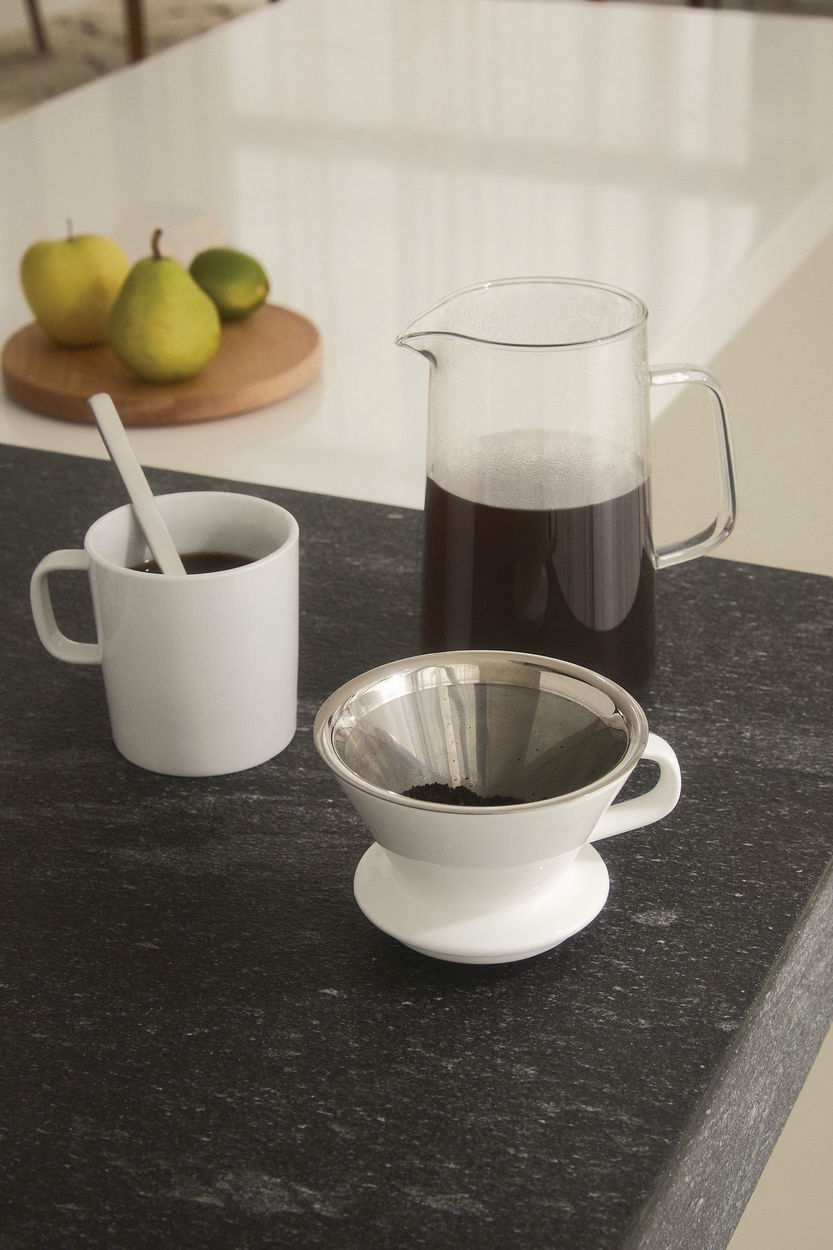 Alessi Langzame koffie, accessoires voor koffiemolen (kan + net filer + filterhouder)