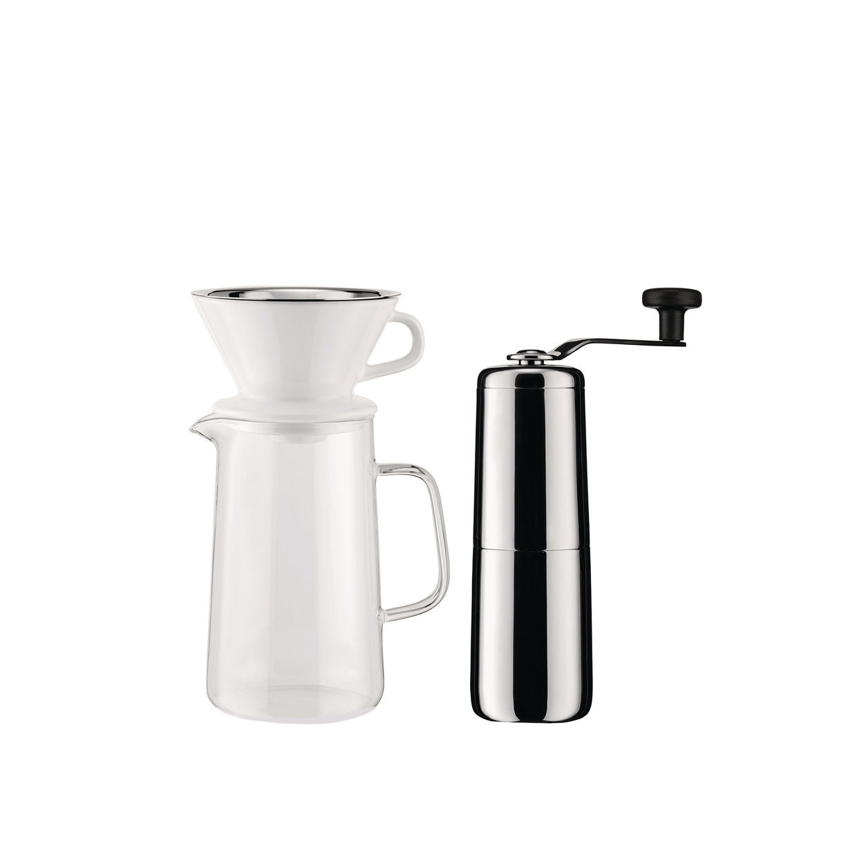 Alessi Langsamer Kaffee -Set, Mühle + Krug + Nettofilter + Filterhalter
