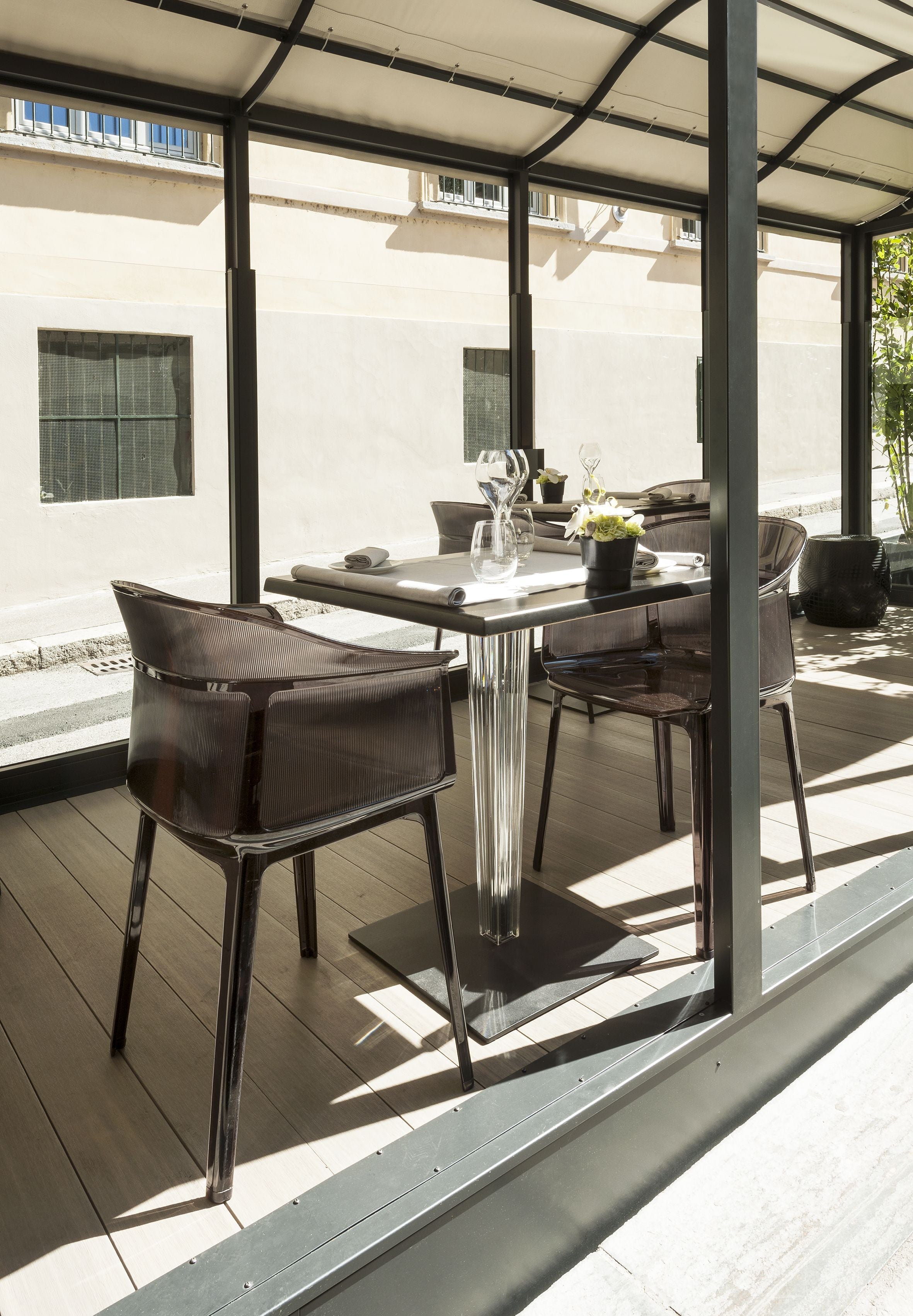 Kartell Top Top Table Glass 190x90 cm, nero