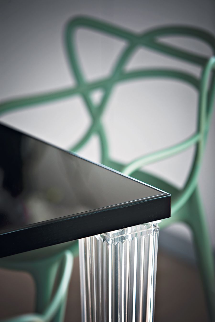 Kartell Top Top Table Glass 190x90 cm, negro