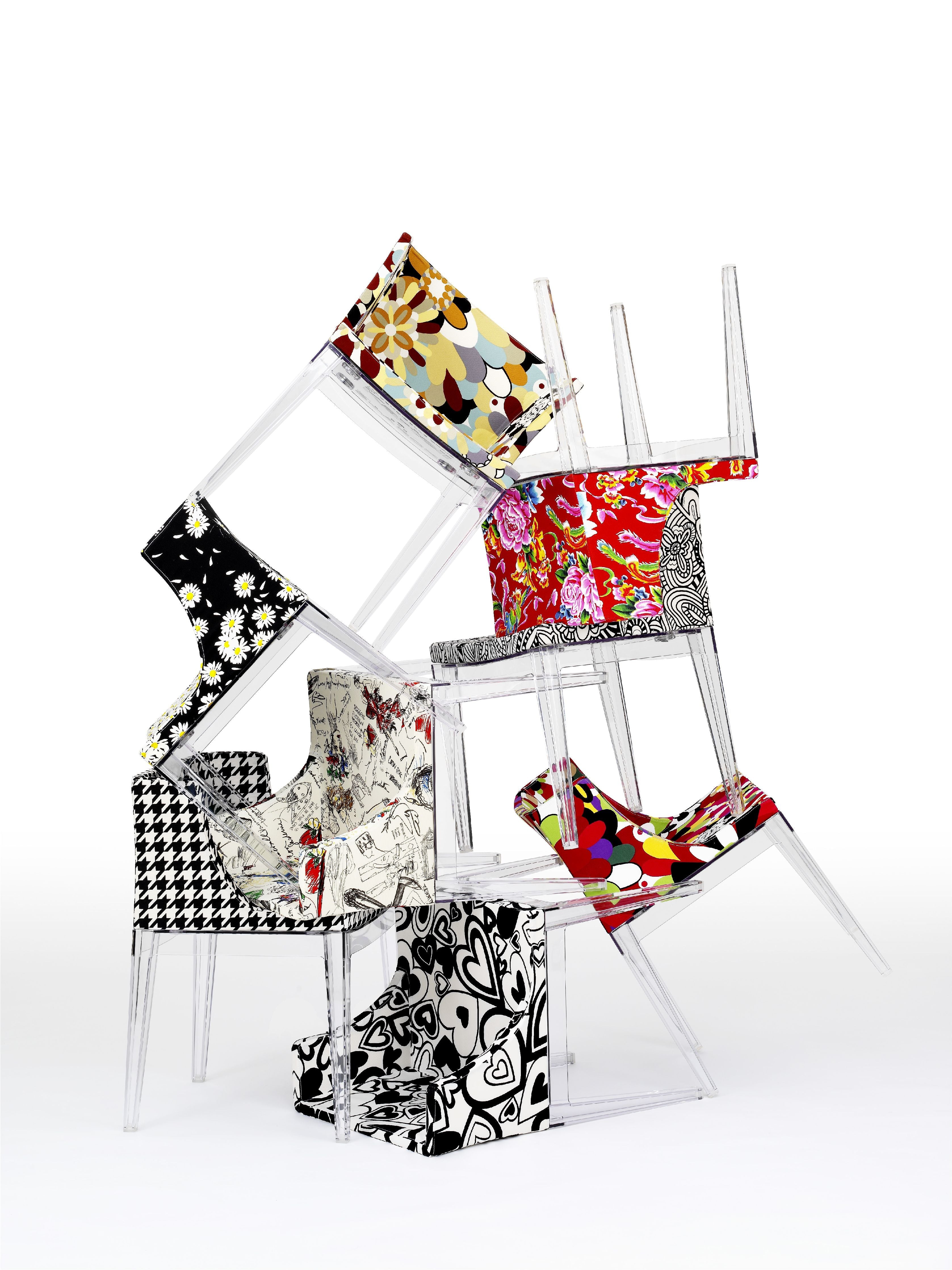 Kartell Mademoiselle Kravitz扶手椅，黑色/Raffia