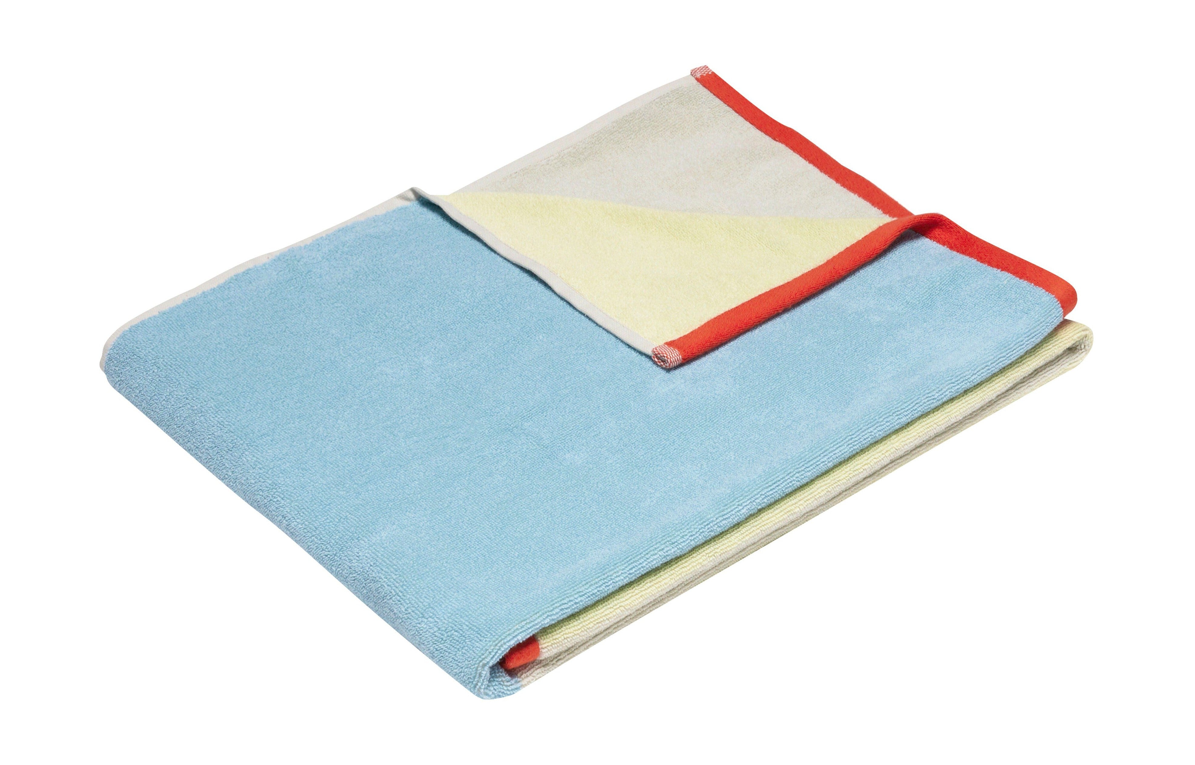 Hübsch Block Handdoek Large, Light Blue/Multicolour