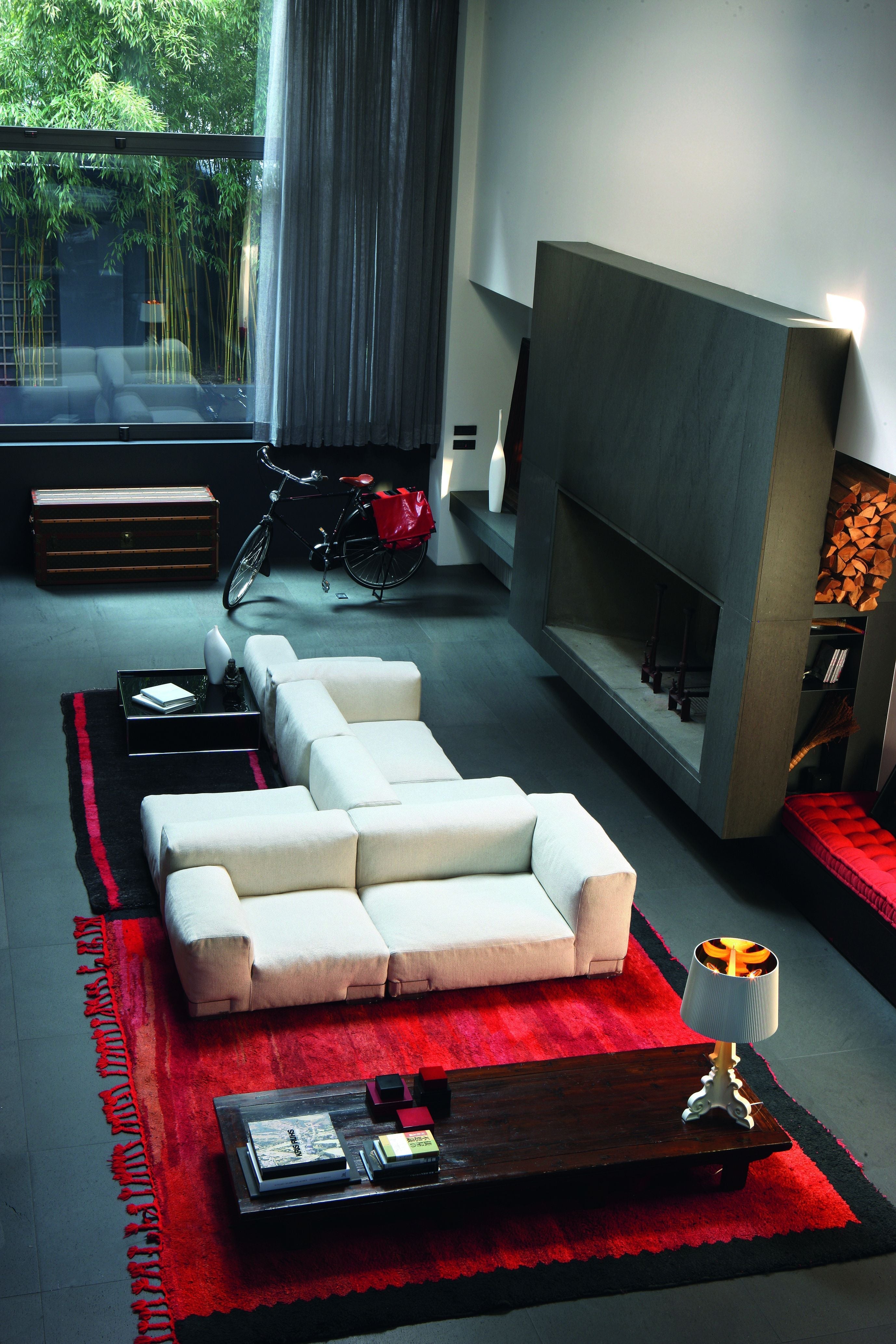 Kartell Plastics Duo 2 Sitzer -Sofa SX Baumwolle, Grau