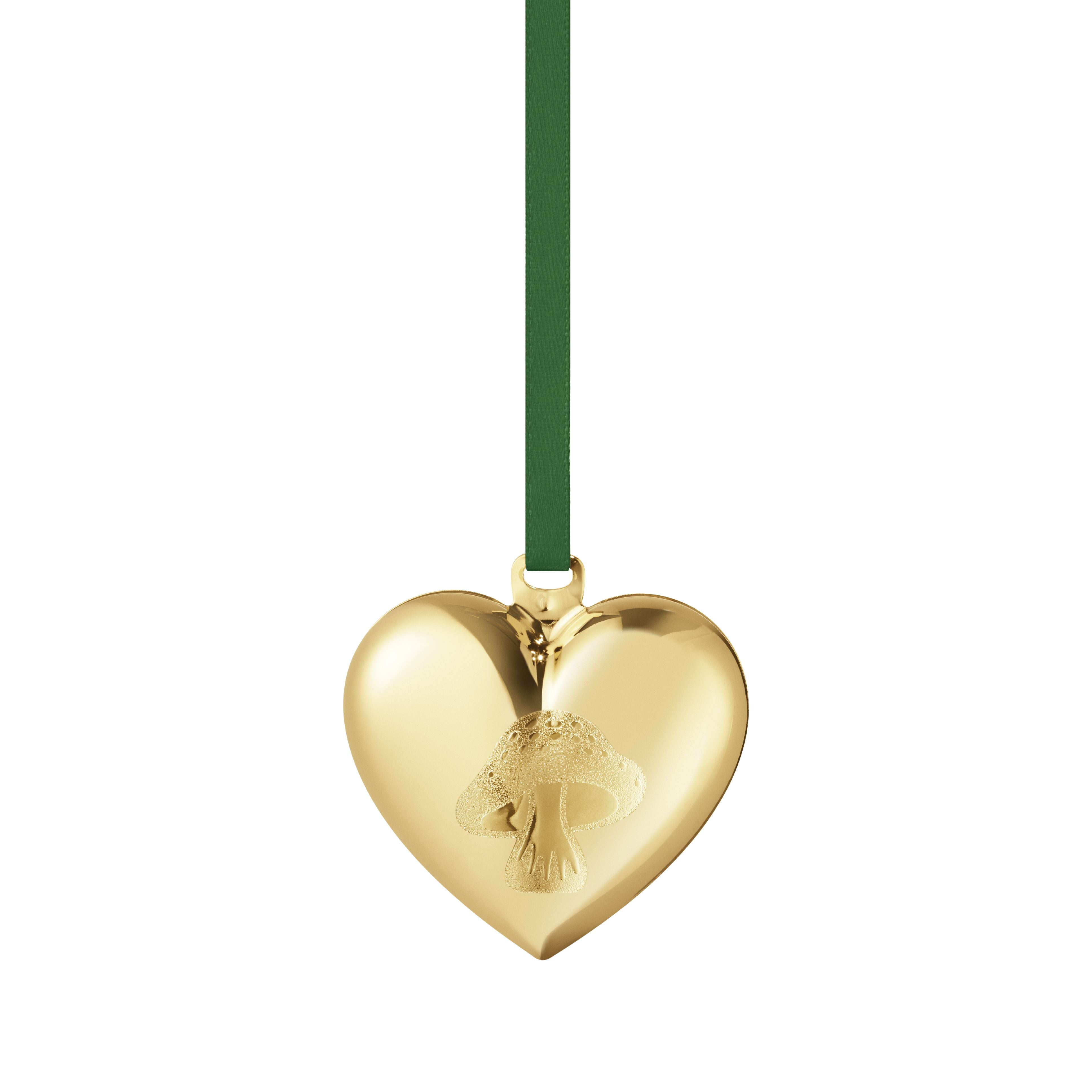 Georg Jensen 2023 Heart de adornos navideños, chapado en oro