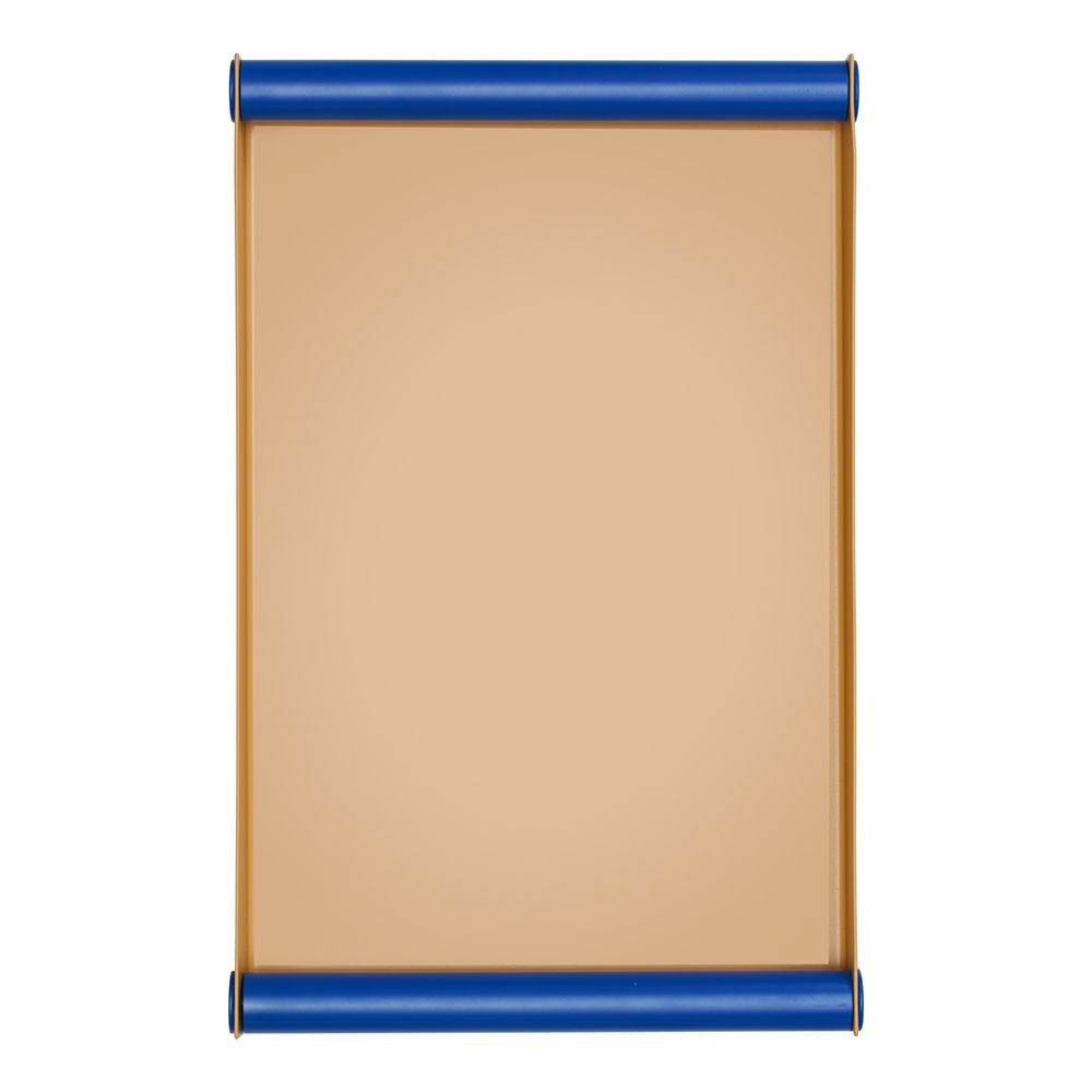 Lettere di design vassoio raggio grande, beige/cobalt blu