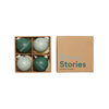 Design Letters Xmas Stories Ball Hangers 40 mm (set van 4 pc's), donkergroen/stoffig groen