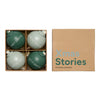 Design Letters Xmas Stories Ball Hangers 60 mm (set van 4 pc's), donkergroen/stoffig groen