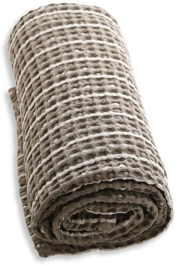 The Organic Company Big Waffle Towel And Blanket, Clay / Stone