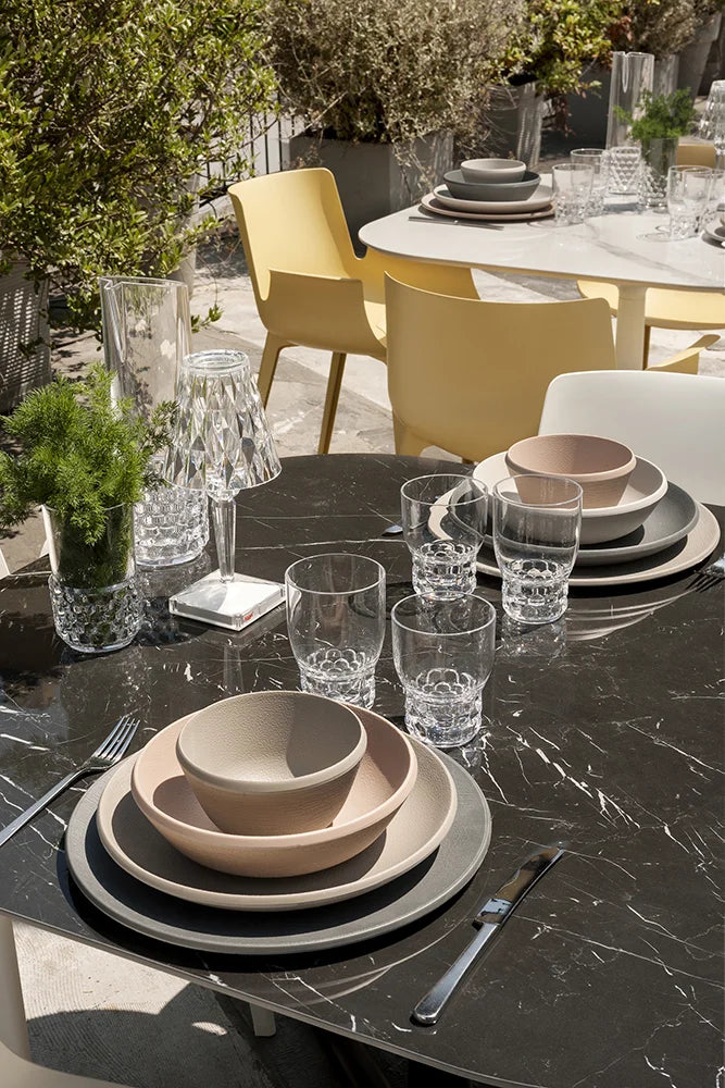 Kartell Trama Set Of 4 Dinner Plates, Charcoal