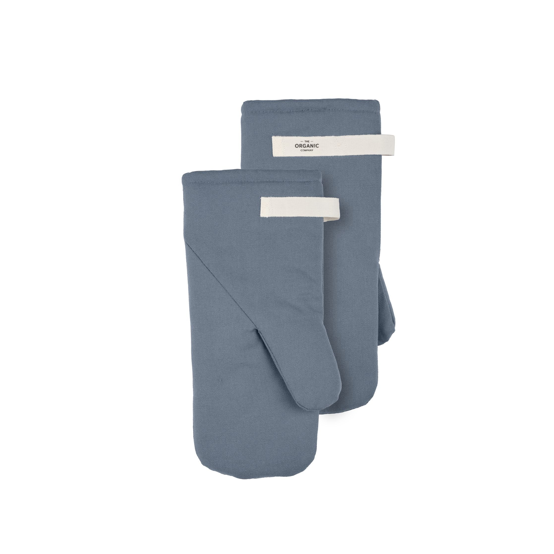 La compagnia biologica del forno mitts medio, blu grigio