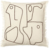 Ferm Living Housse de coussin Figure, blanc cassé/café