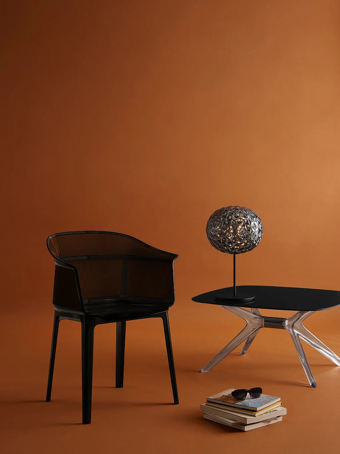 Table d'appoint Kartell Blast carré, bronze / gris