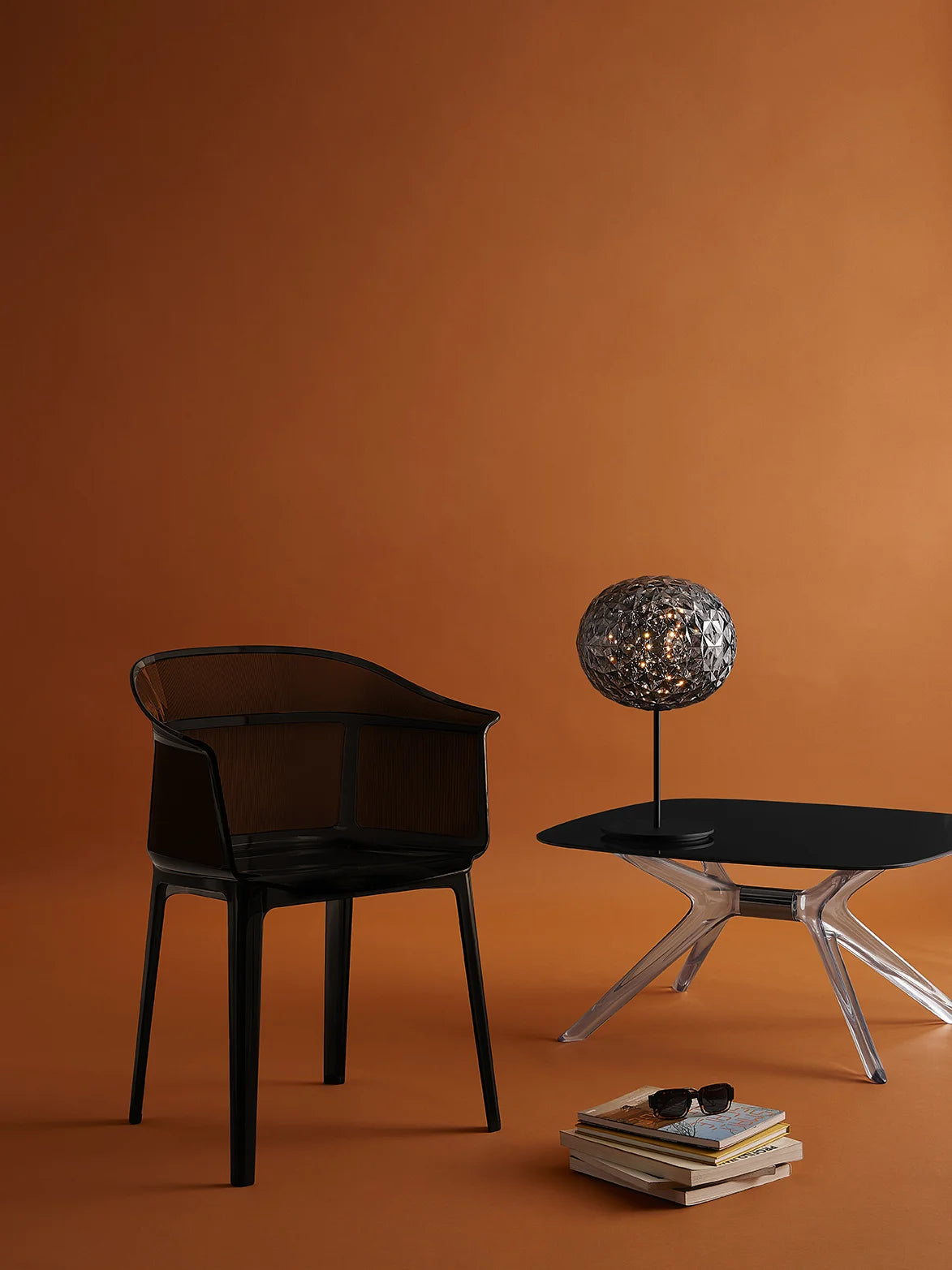 Table d'appoint Kartell Blast carré, bronze / rose