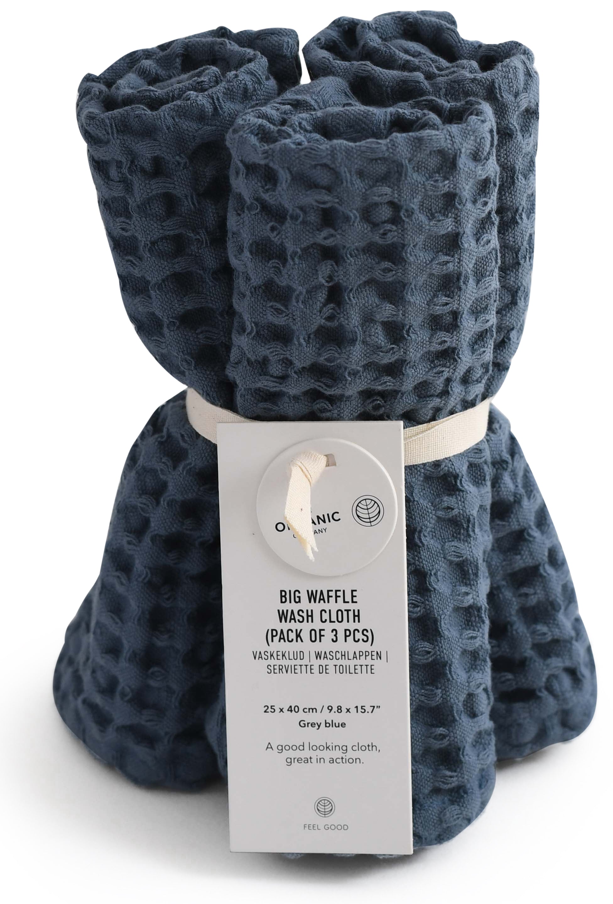 The Organic Company Big Waffle Lave Taps 3 PCS., Azul gris