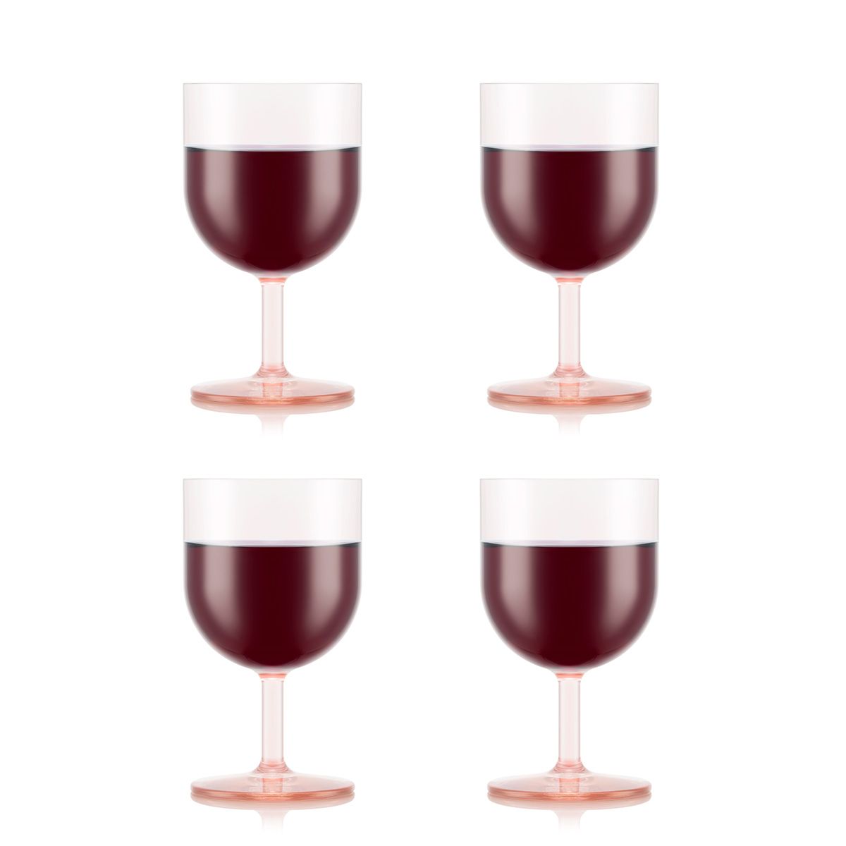 Bodum Verres à vin rouge Oktett 4 pièces. 0,25 L, Fraise