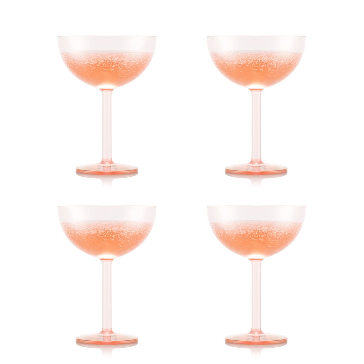 Bodum Oktett Champagne Coupe Glazen 4 Stuks. 0,28 L, Aardbei