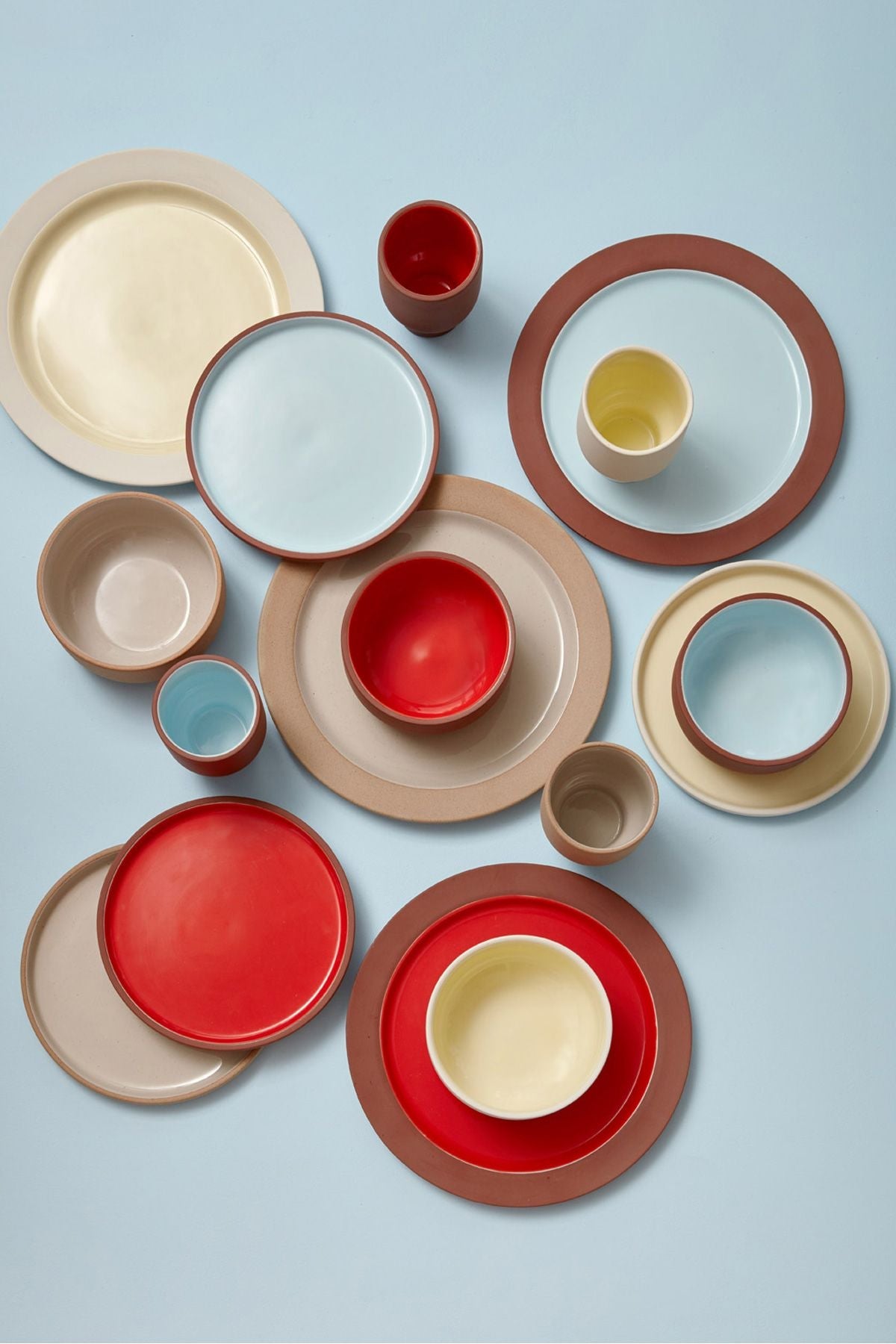 Studio over Clayware -set van 2 kommen, Terracotta/Red