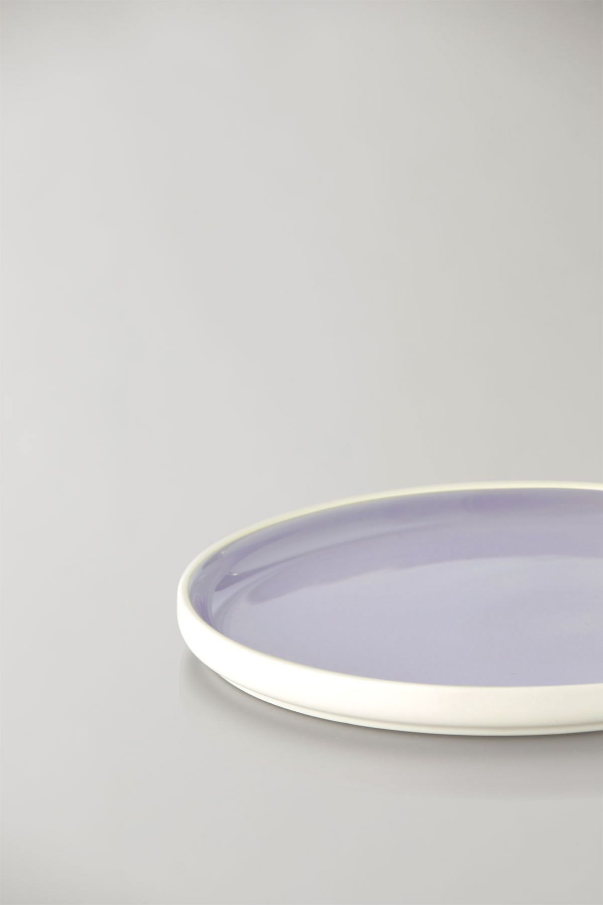 Studio About Clayware Set Of 2 Plates Medium, Ivory/Light Purple