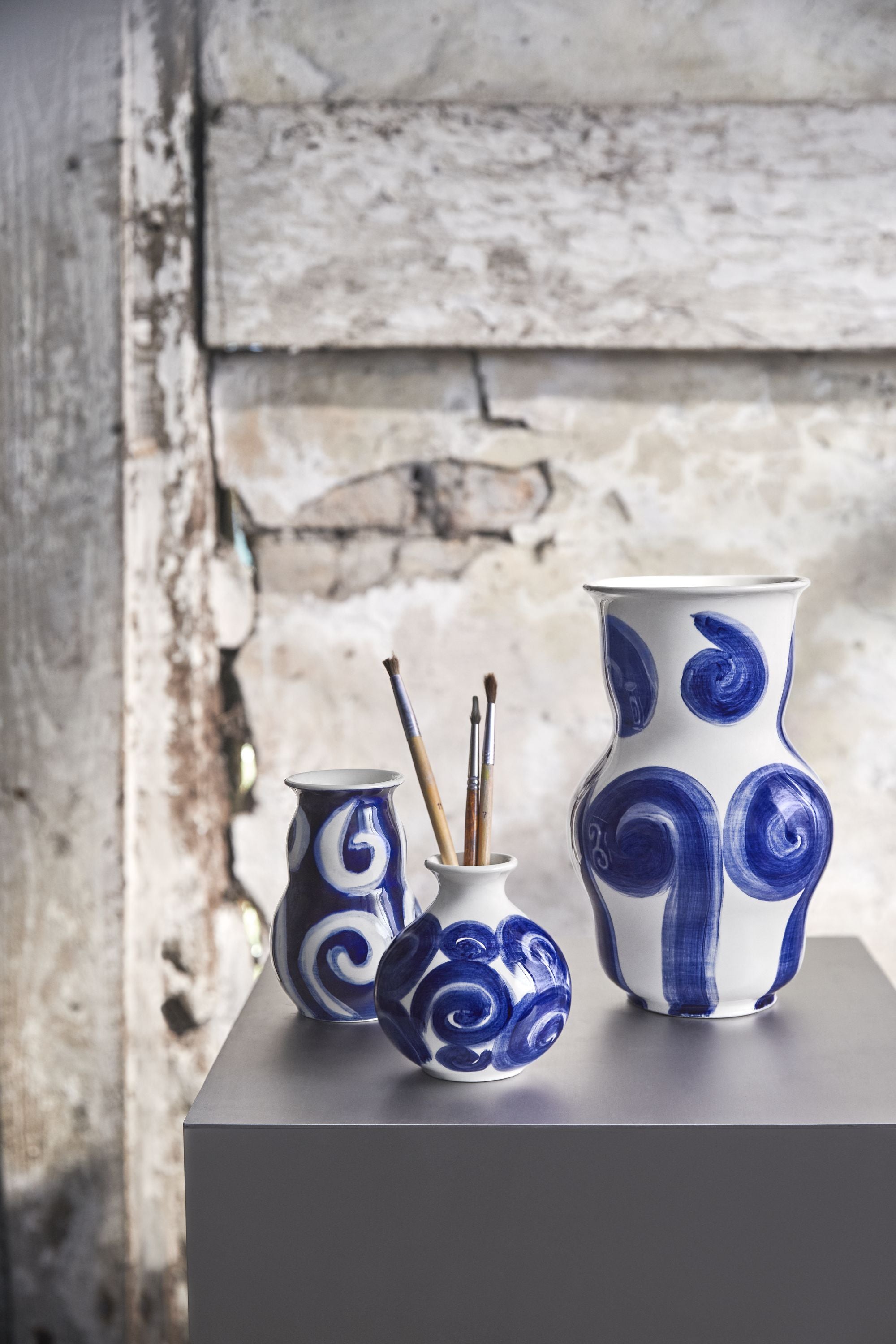 Kähler Tulle Vase H10,5 cm blå