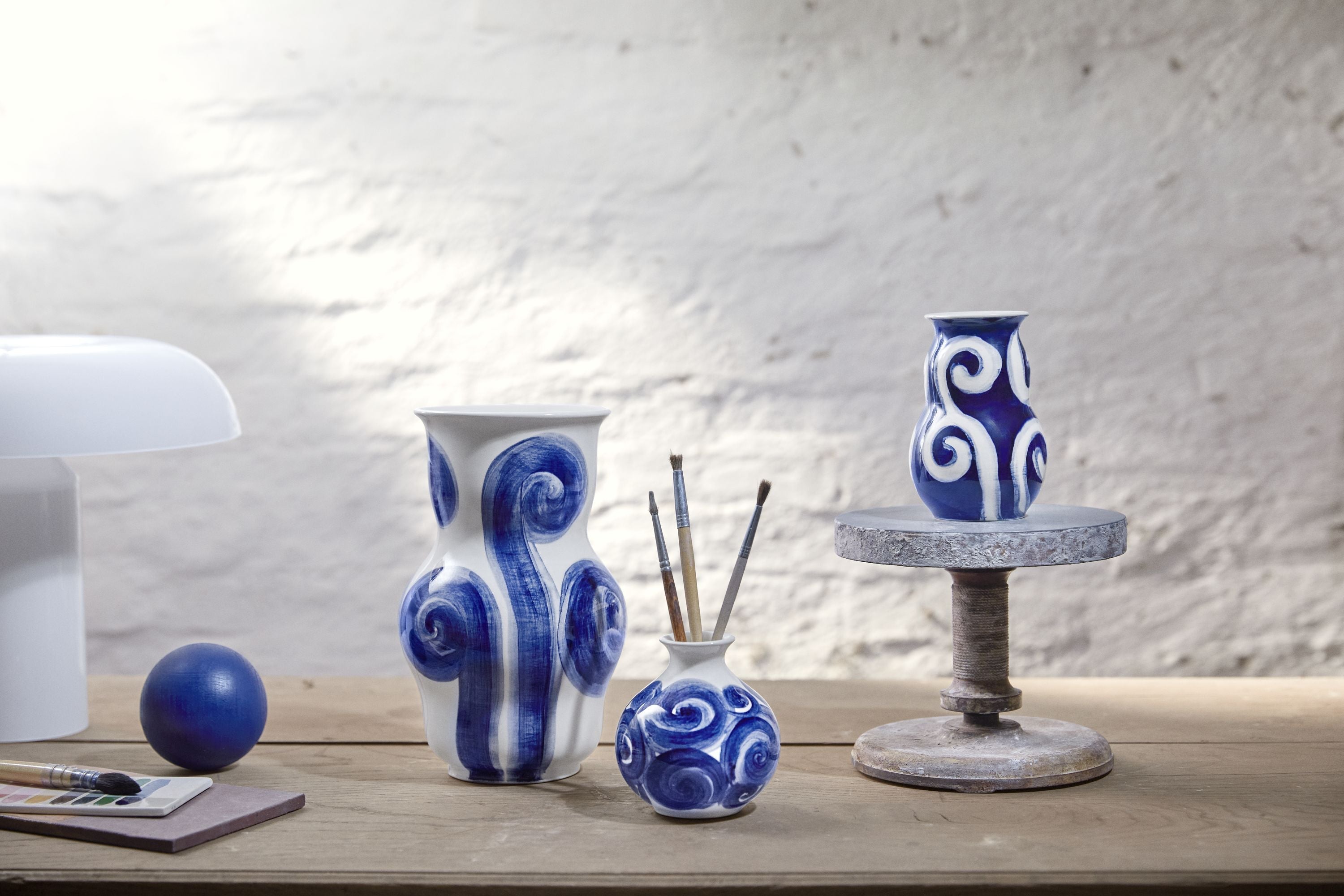 Kähler Tulle Vase H10,5 cm blå