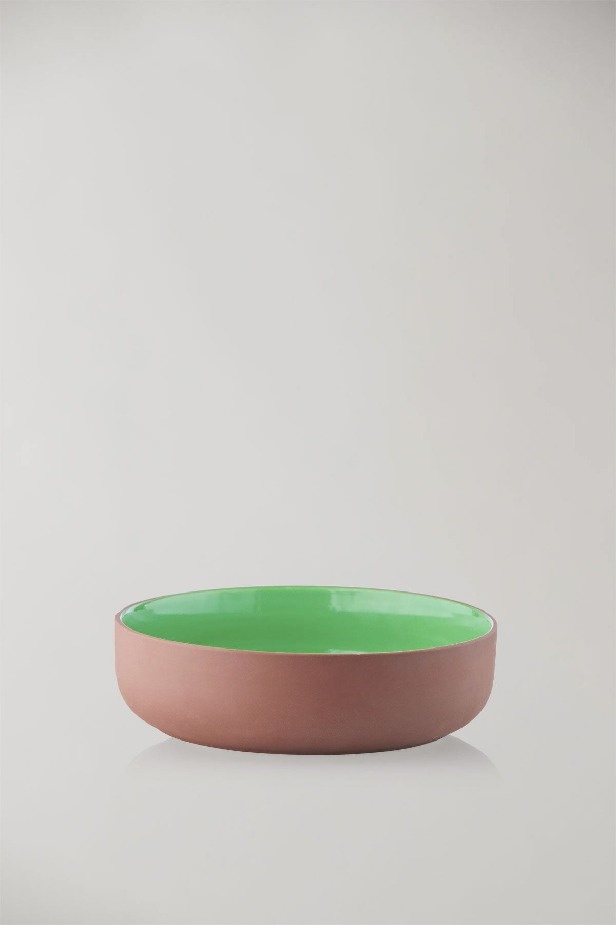 Studio Clayware Serving Bowl, Terracotta/Green