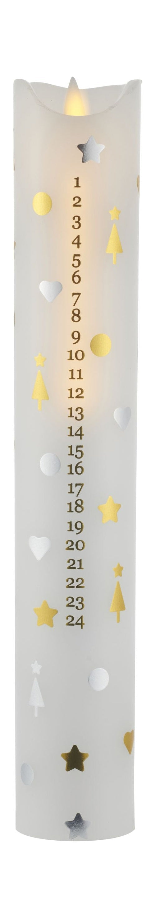 Sirius Sara Calendar Vela Ø4,8x H29cm, dulce Navidad, blanco