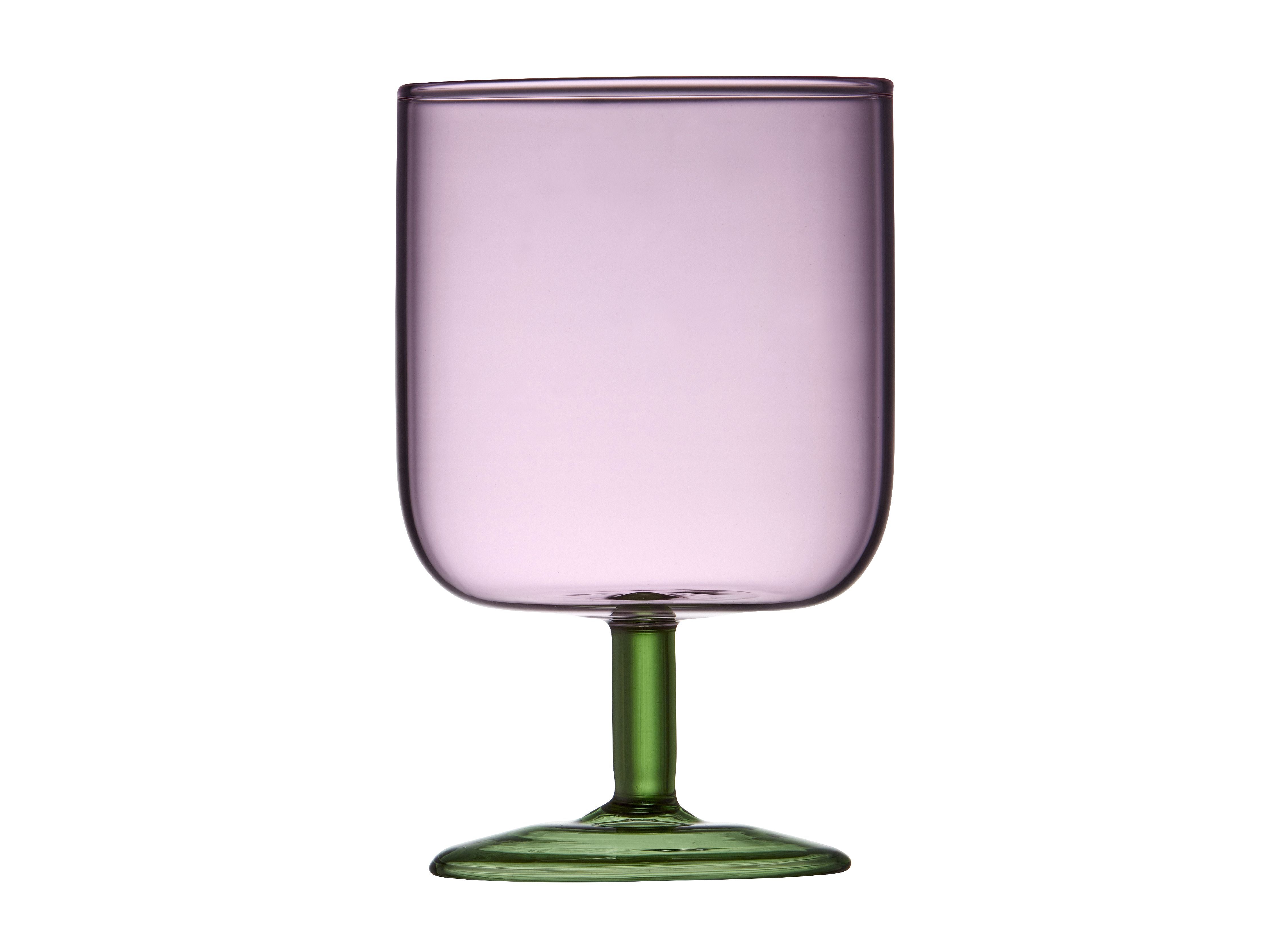 Lyngby Glas Torino Wine Glass 30 Cl 2 Pcs, Pink/Green