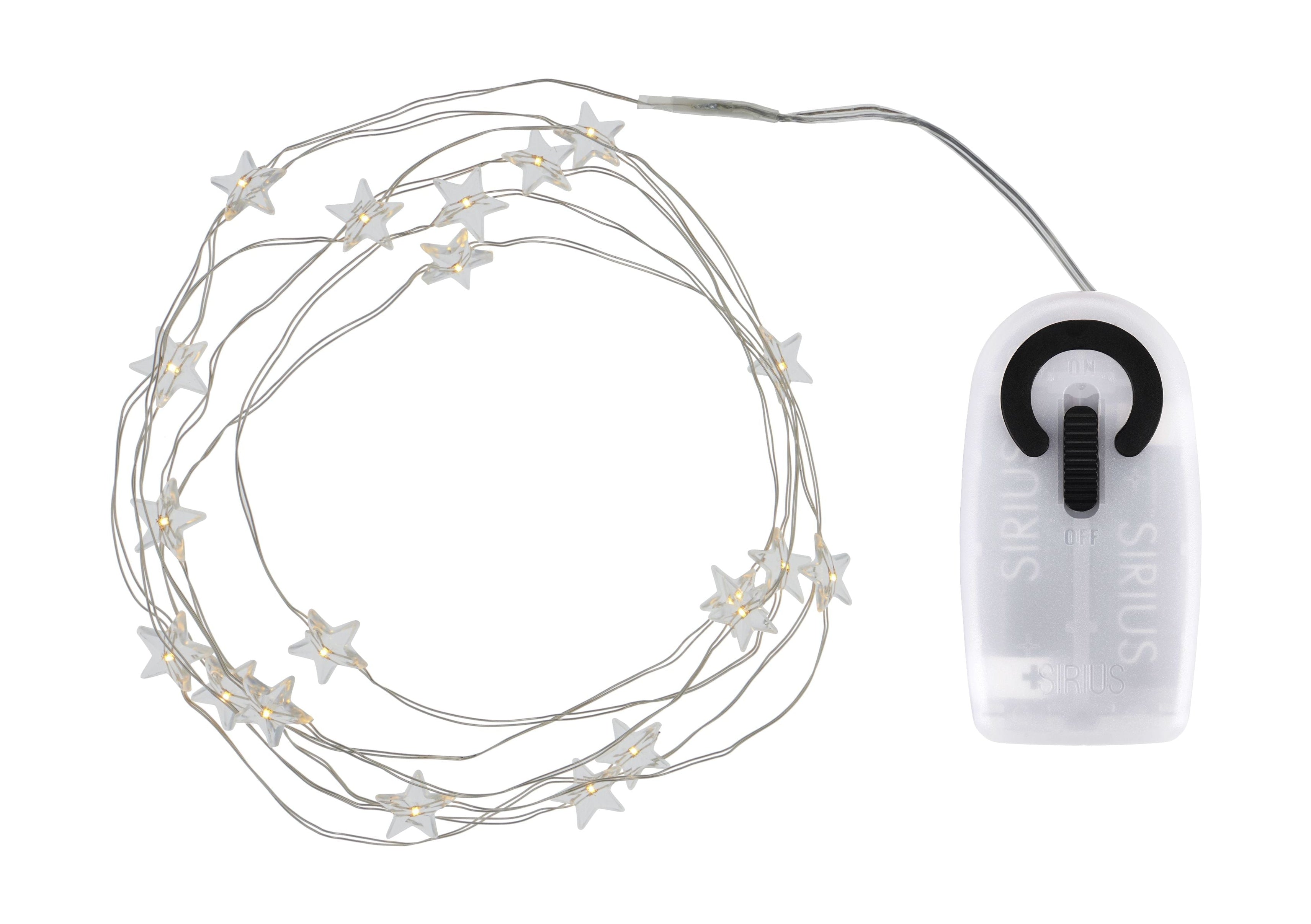 Sirius Trille Star LED Light Chain 20 Le DS, Clear/Silver