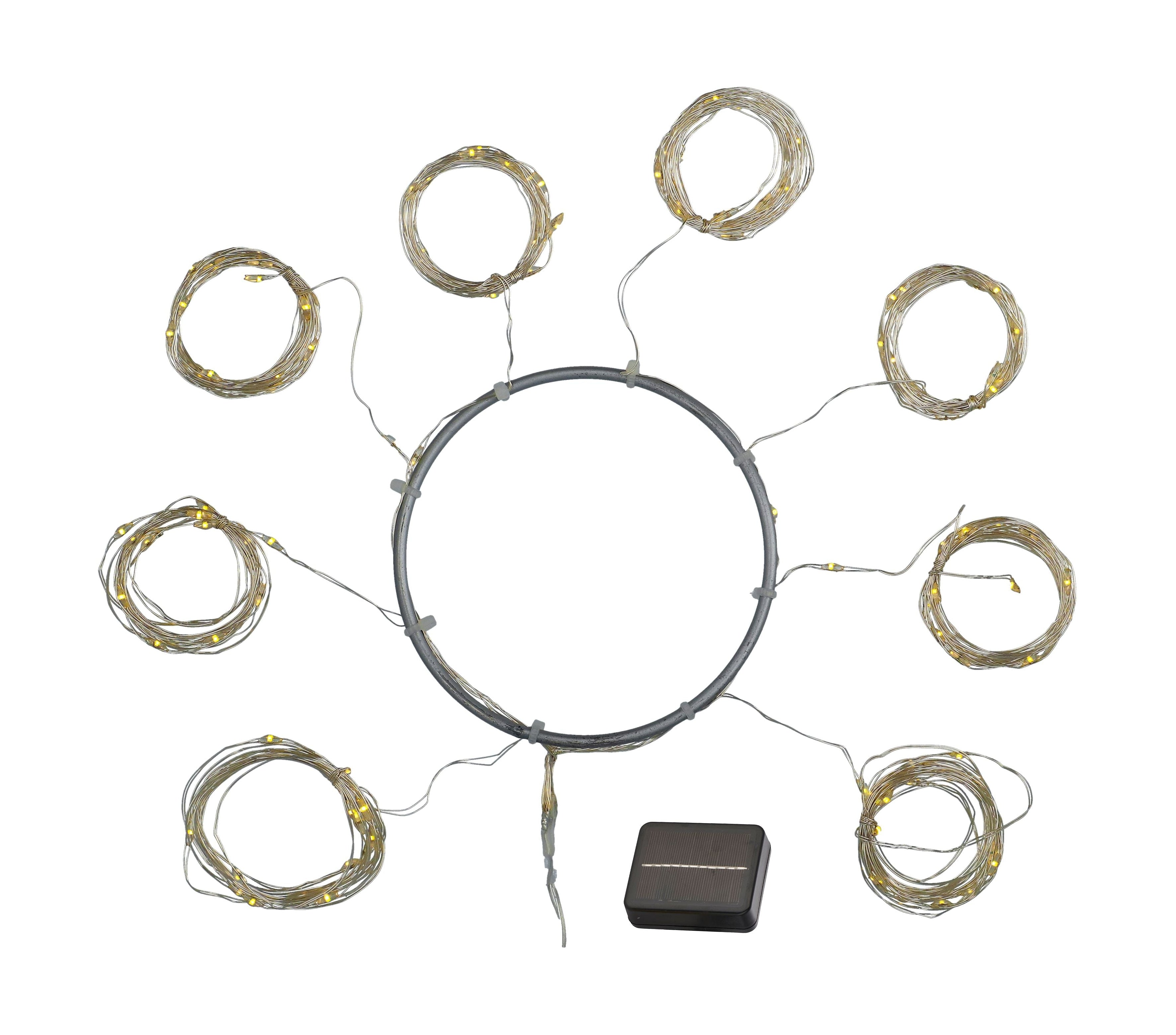 Sirius Knirke Solar Parasol Light Chain Silver, 8x1,5 m+2m 96 L