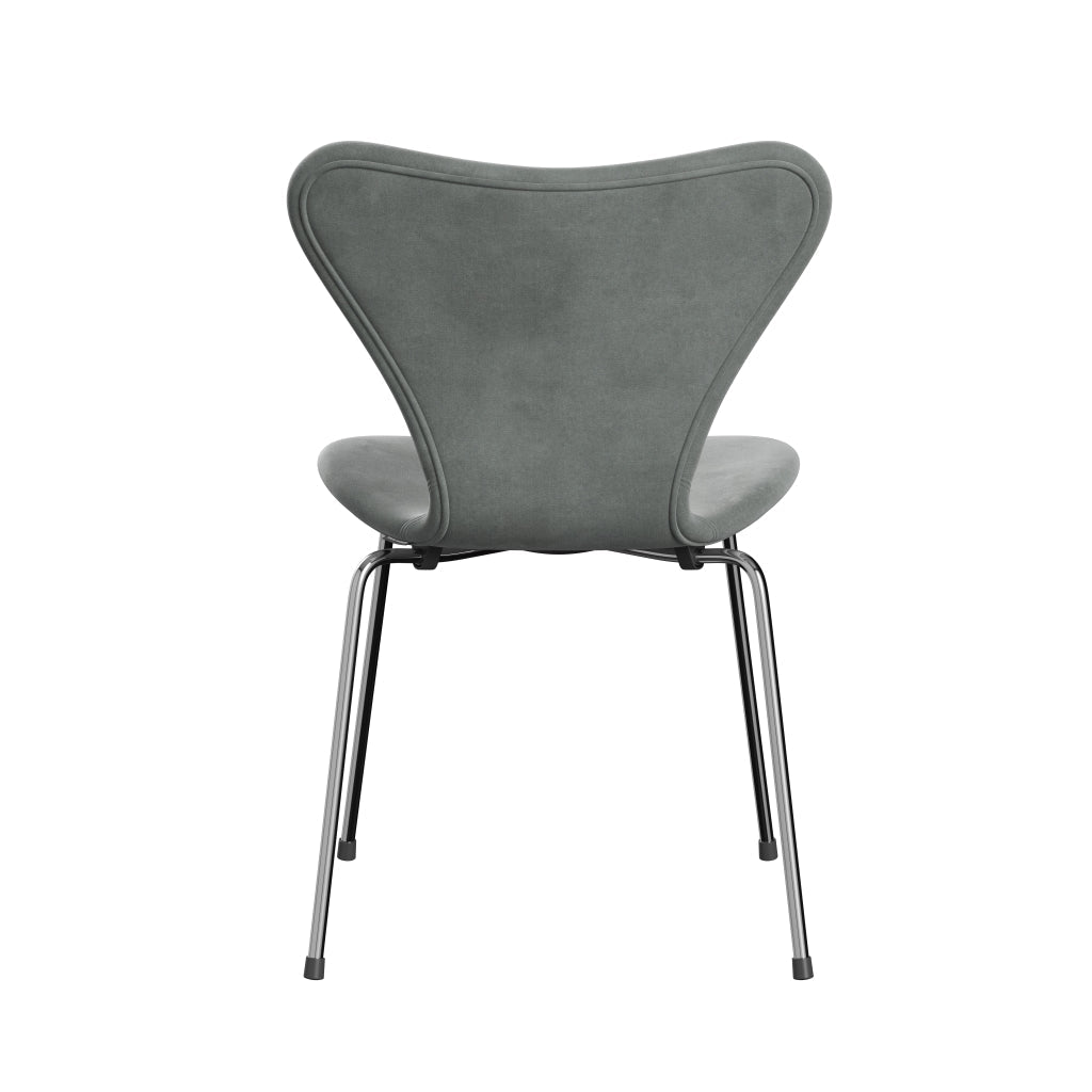 Fritz Hansen 3107 chaise complète complète, gris de joint en velours chromé / belfast