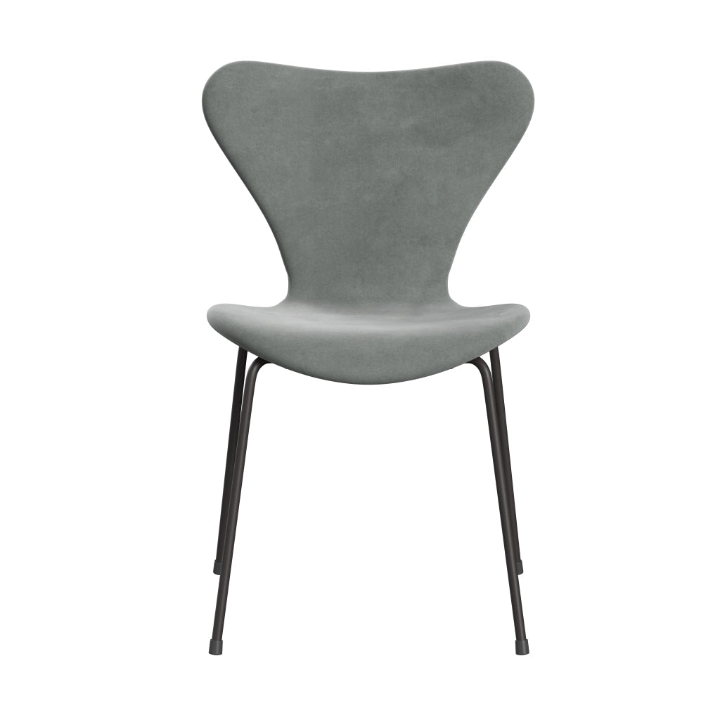 Fritz Hansen 3107 stoel Volledige bekleding, warm grafiet/belfast fluwelen afdichting grijs