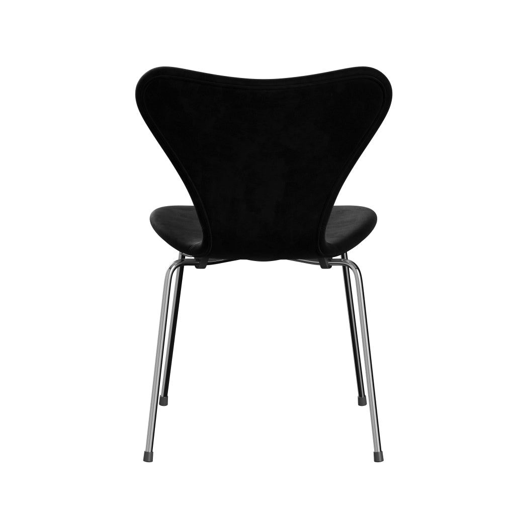 Fritz Hansen 3107 chaise complète complète, Chrome / Belfast Velvet Night Black