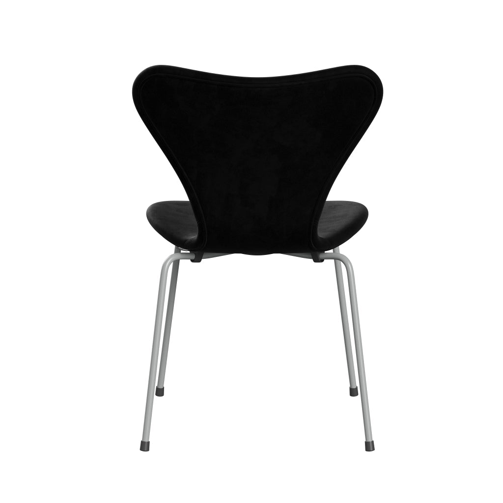 Fritz Hansen 3107 Silla tapicería completa, nueve grises/belfast Velvet Night Black