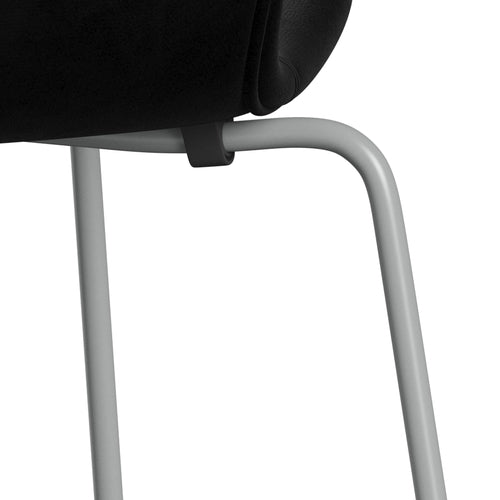 Fritz Hansen 3107 Chair Full Upholstery, Nine Grey/Belfast Velvet Night Black