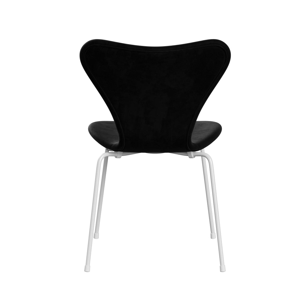 Fritz Hansen 3107 stoel Volledige bekleding, wit/Belfast Velvet Night Black