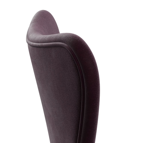 Fritz Hansen 3107 sedia piena tappezzeria, plum scuro di velluto cromo/belfast