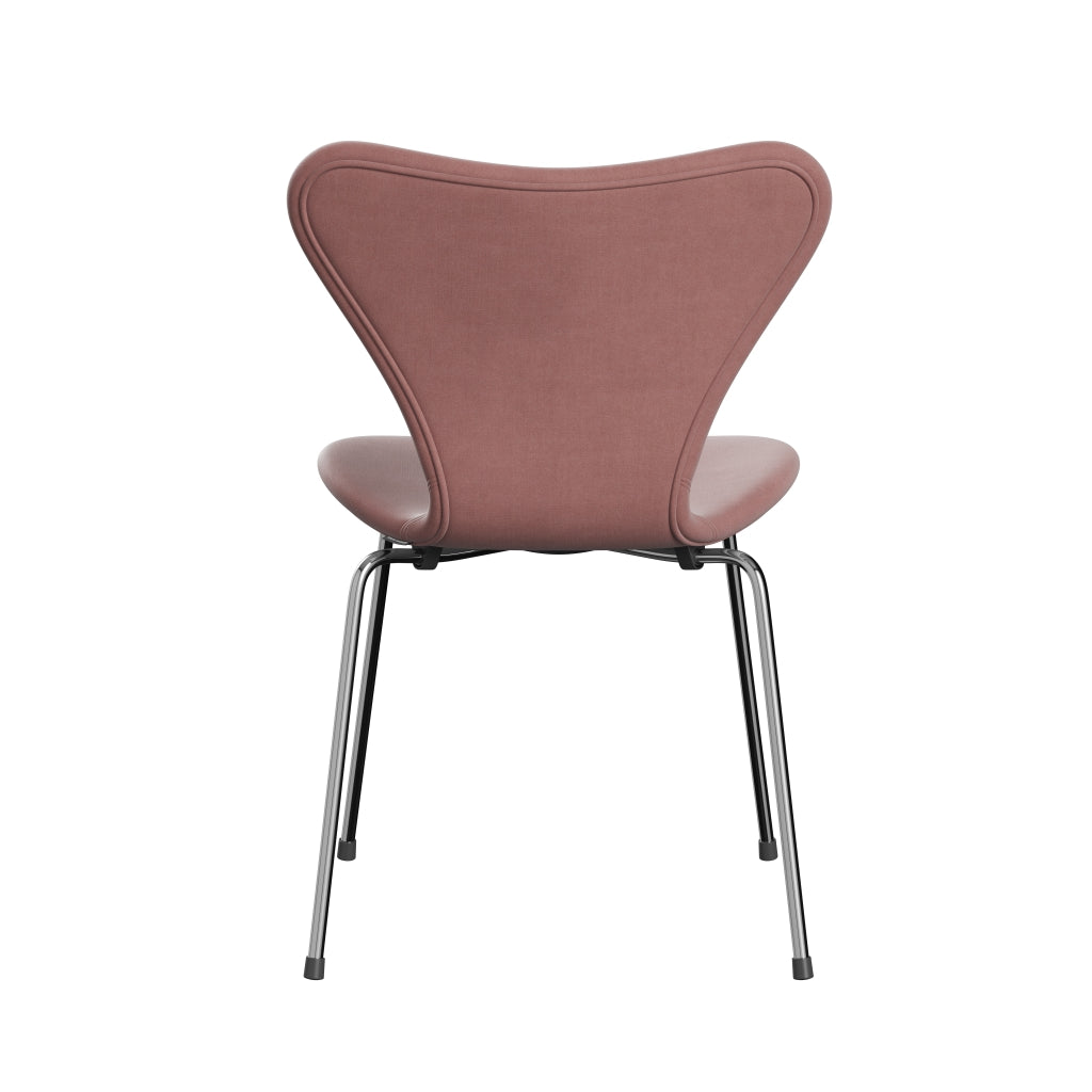 Fritz Hansen 3107 stol full klädsel, krom/Belfast Velvet Misty Rose