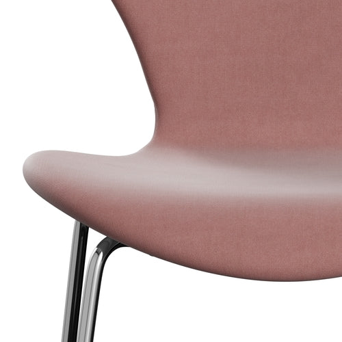 Fritz Hansen 3107 Stuhl Full Polstery, Chrom/Belfast Velvet Misty Rose