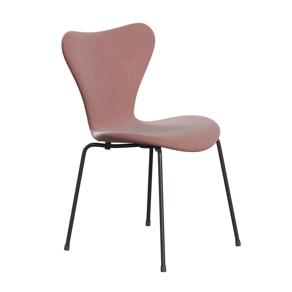 Fritz Hansen 3107 Stol Fullklädsel, brun brons/Belfast Velvet Misty Rose