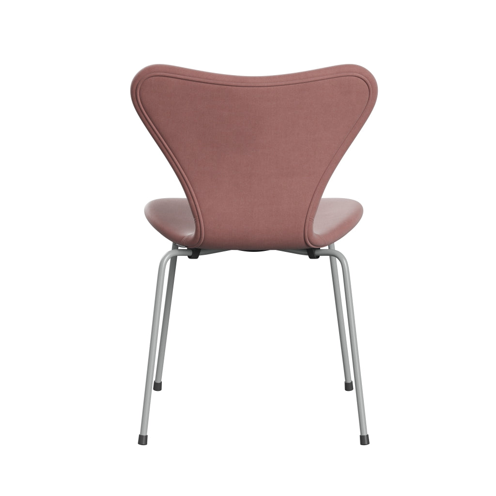 Fritz Hansen 3107 sedia piena tappezzeria, nove rosa di velluto grigio/belfast